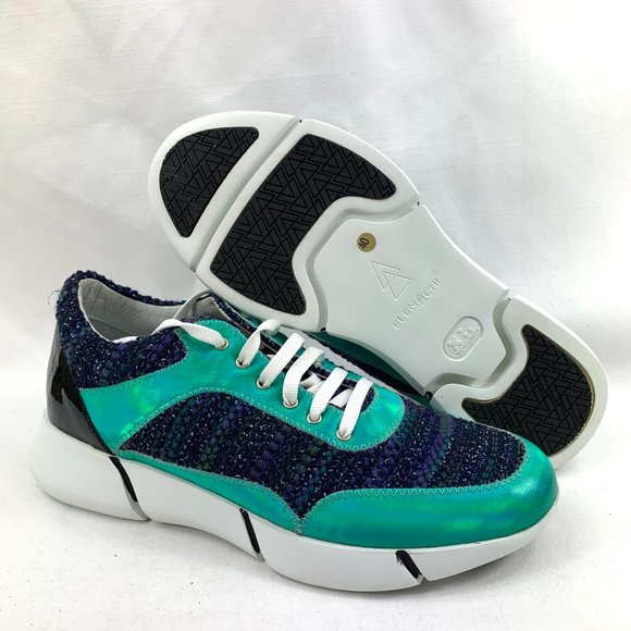 Elena Iachi Women's Kio Leather/Fabric Trainer - Picture 8 of 8